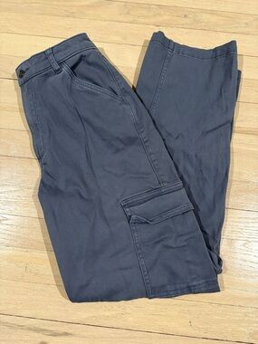 Womens Blue Cargo Pants - Casual Utility Trousers